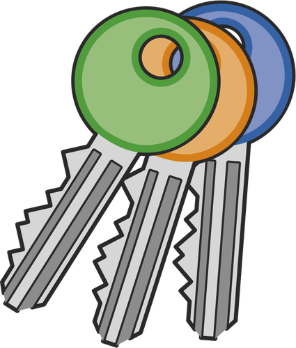 Colored Keys Clipart.