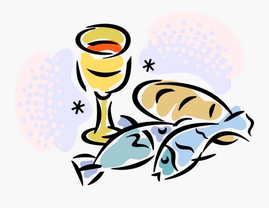 Svg Stock Christian Cup Fish Loaves.