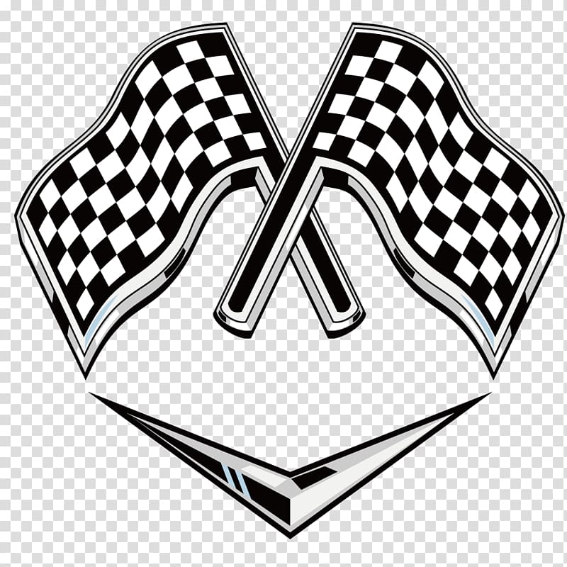 Two checked flags, Racing flags Auto racing Logo, F1 Racing.