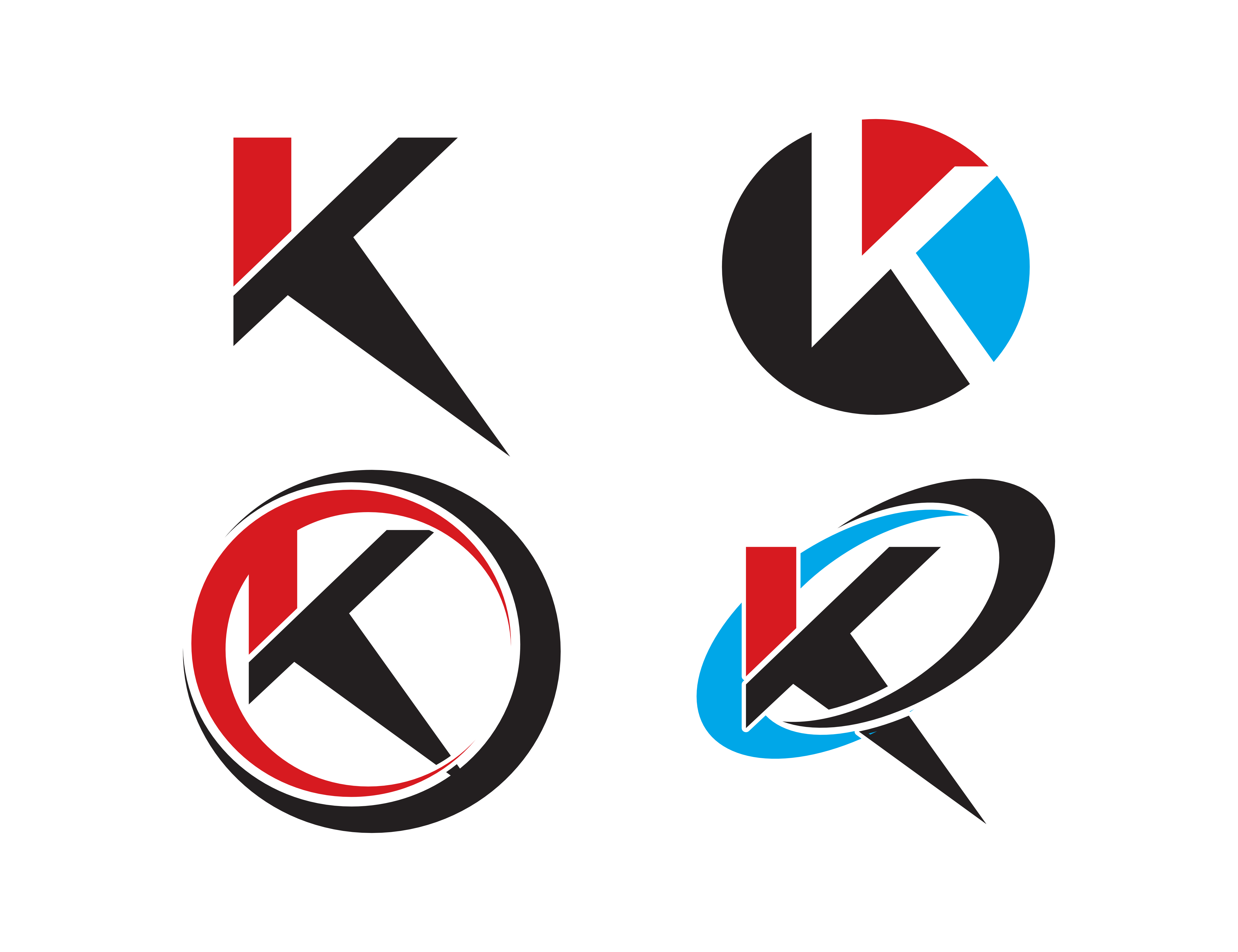 Set of Letter K Logo Icons.
