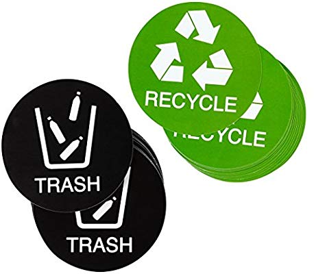 Juvale Recycle Stickers Trash Signs.