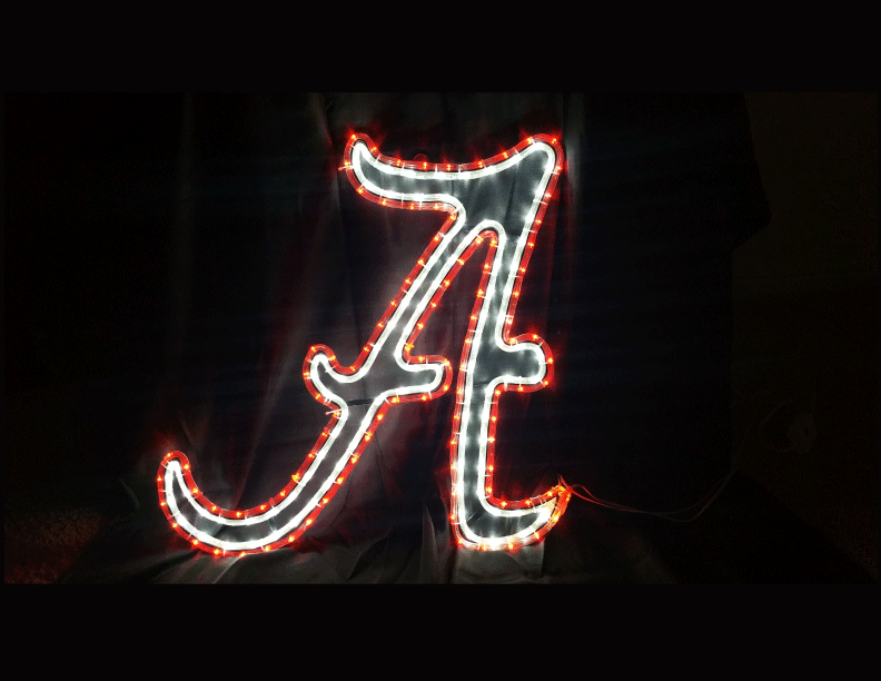 University of Alabama logo lights.