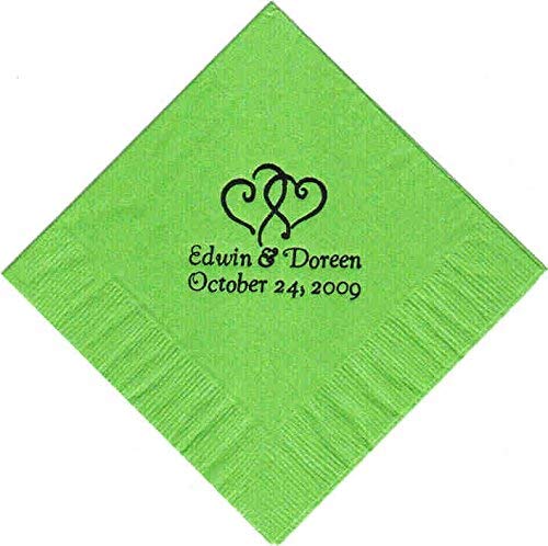 100 Printed Personalized Beverage Cocktail Party Napkins.