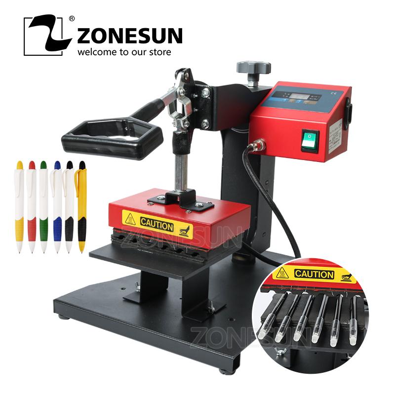 ZONESUN Pen Heat Printing Machine Hot Transfer Printing Machine Press  Machine For Plastic Ball Point Pen Logo Pressing Machine.