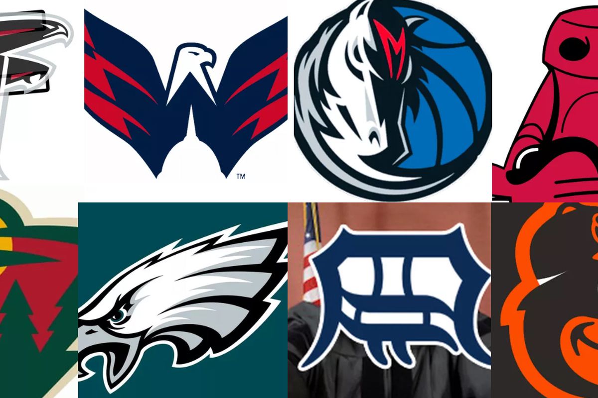 12 hidden images in sports logos.