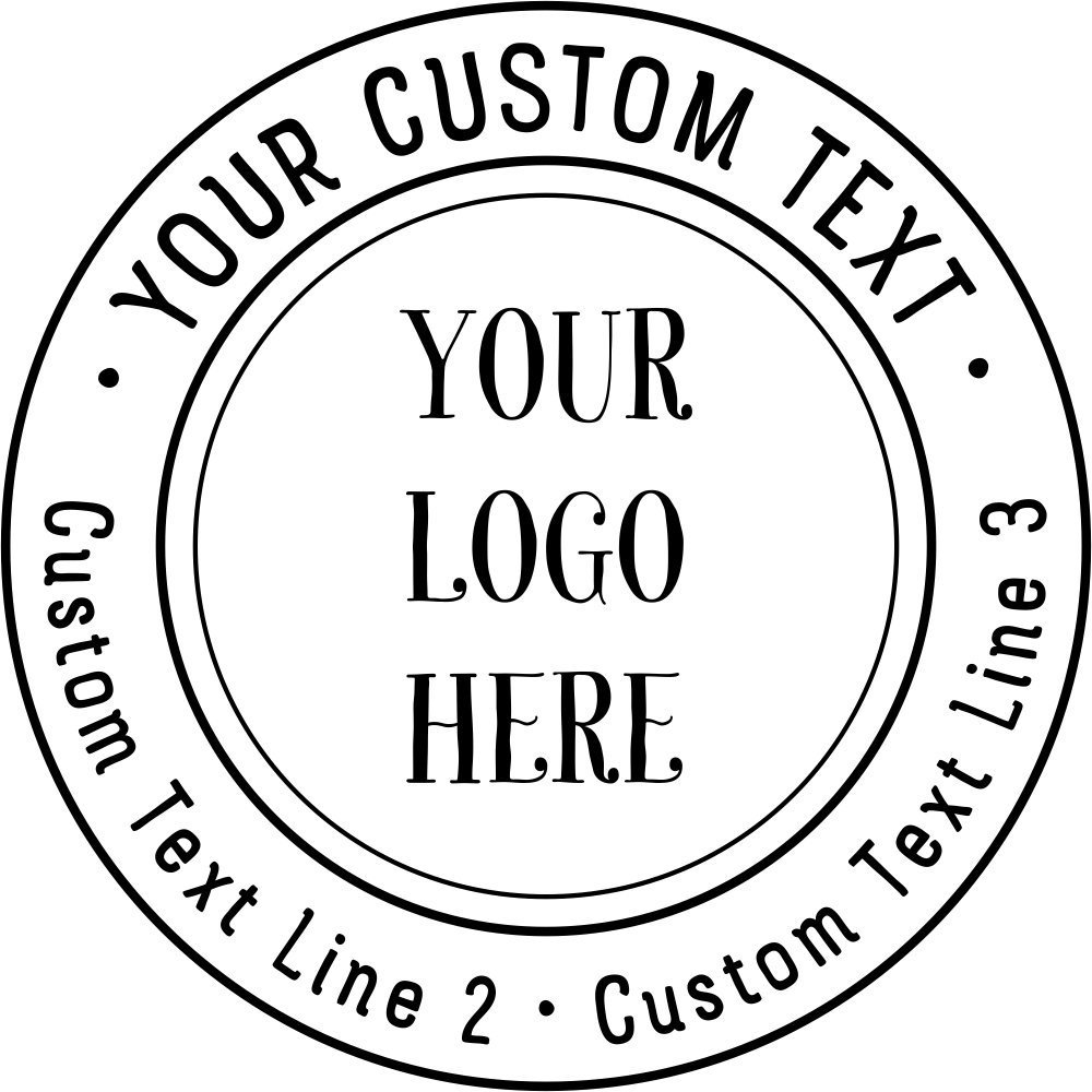 Buy Custom Logo Double Round Border Stamp.