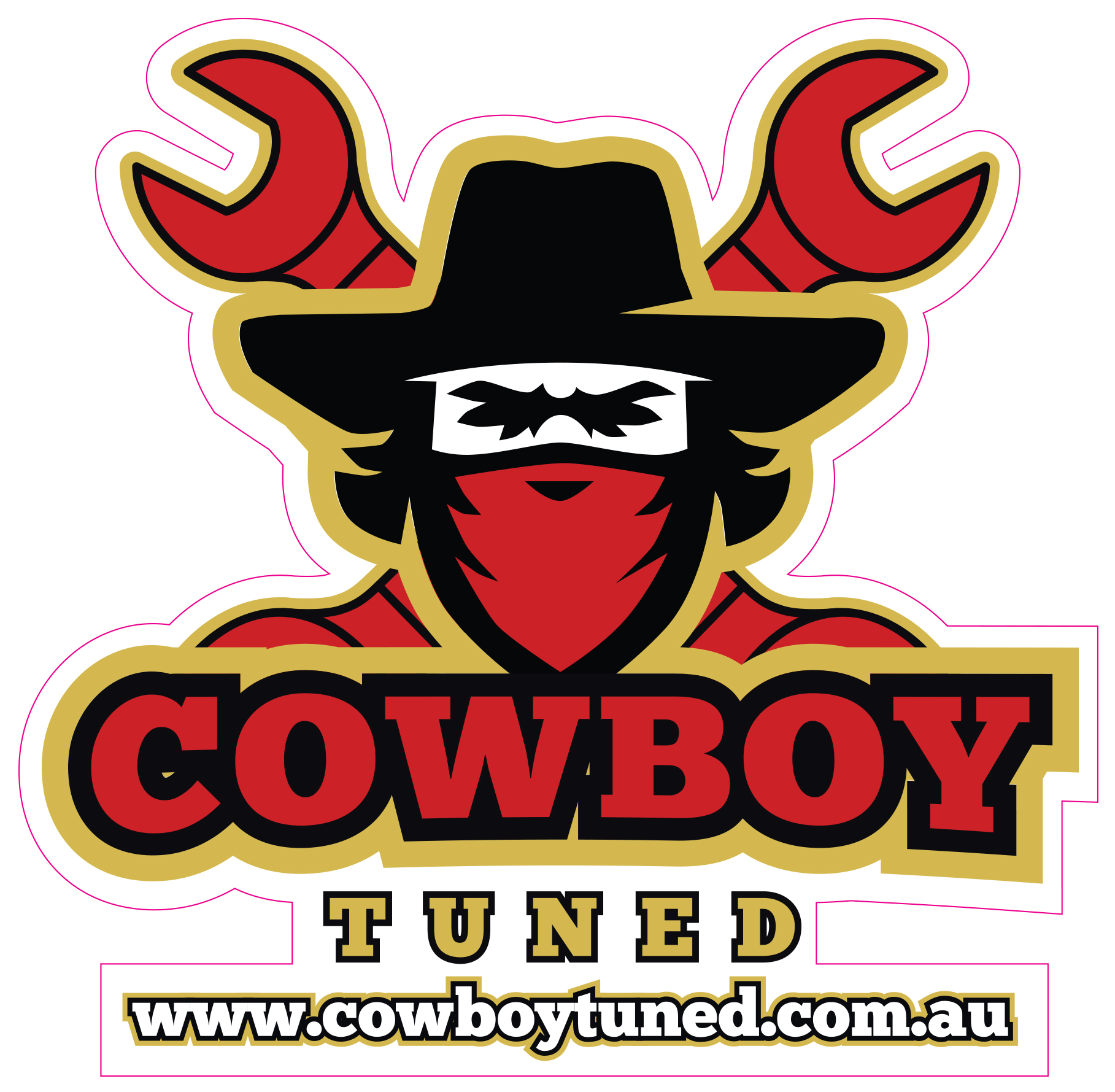 Cowboy Tuned Logo Sticker.