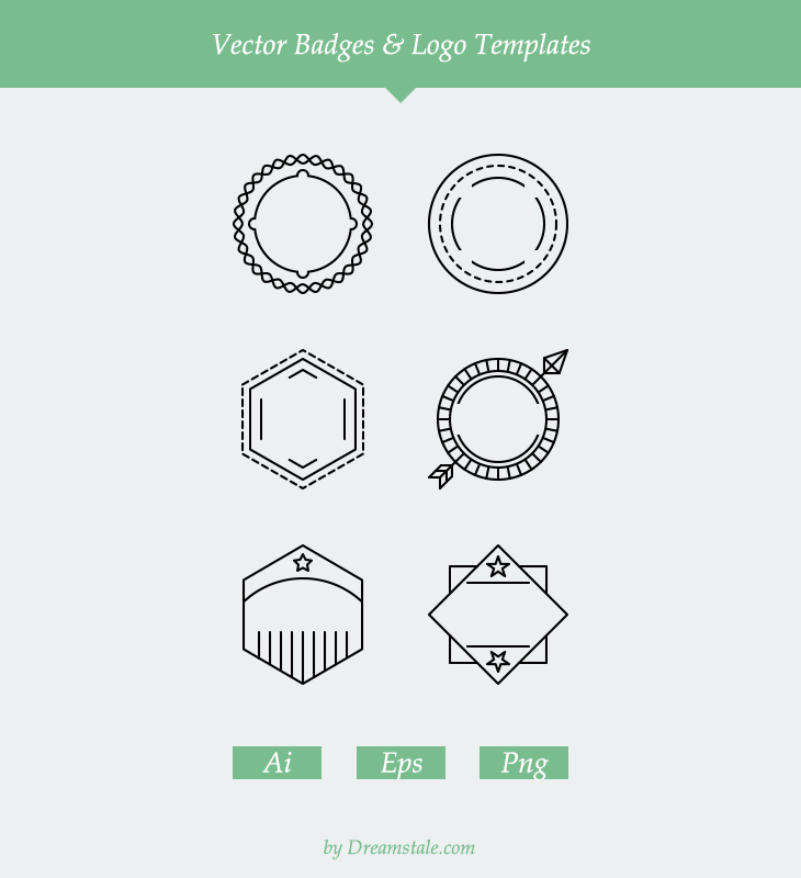 Freebie: 6 Vector Badges & Logo Templates.