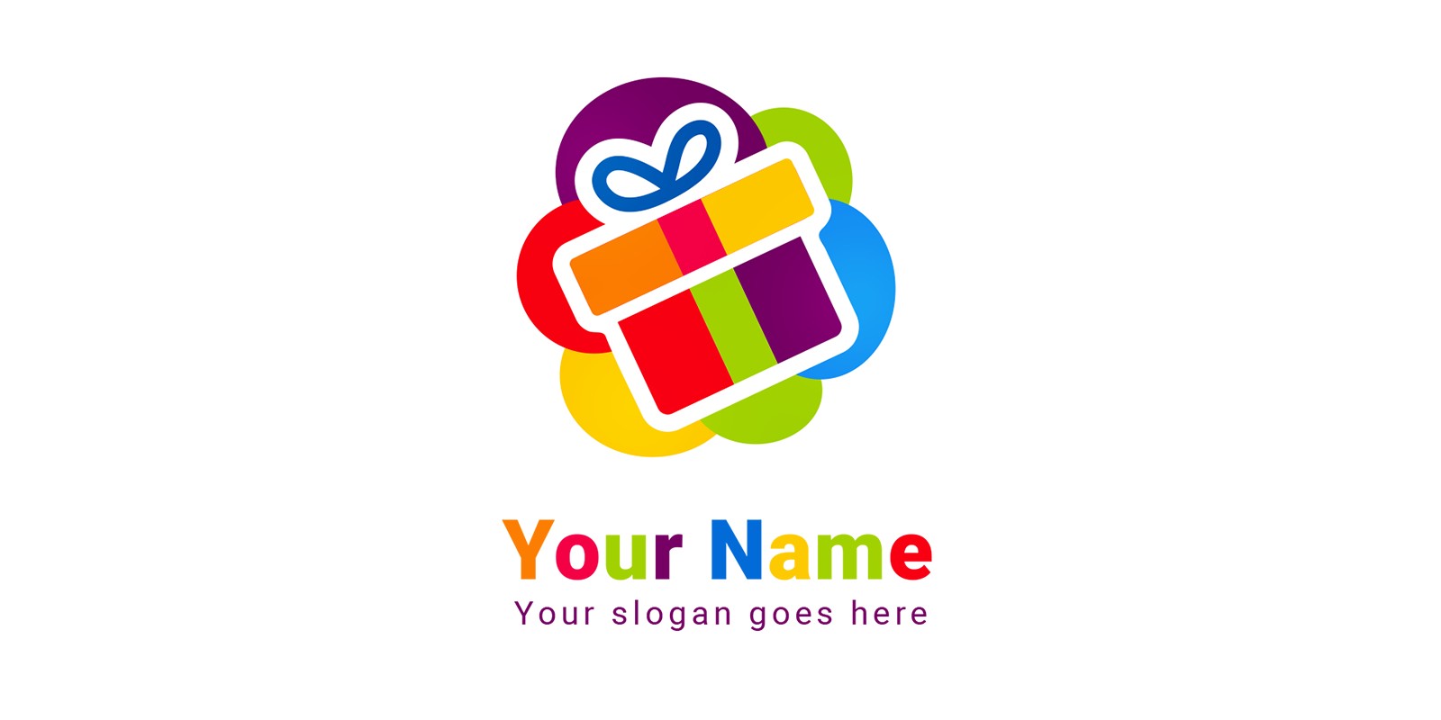 Colorful Logo Template For Gift Box And Toys.