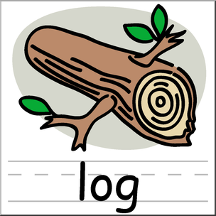 Clip Art: Basic Words: Log Color Labeled I abcteach.com.