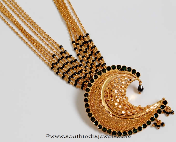 Gold Black Bead Wedding Mangalsutra ~ South India Jewels.