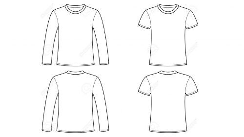 Blank Tshirt Template Clip Art with Long Sleeve.