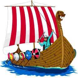 Viking boats clipart.