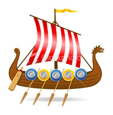 Viking Ship Vector Art Clipart.