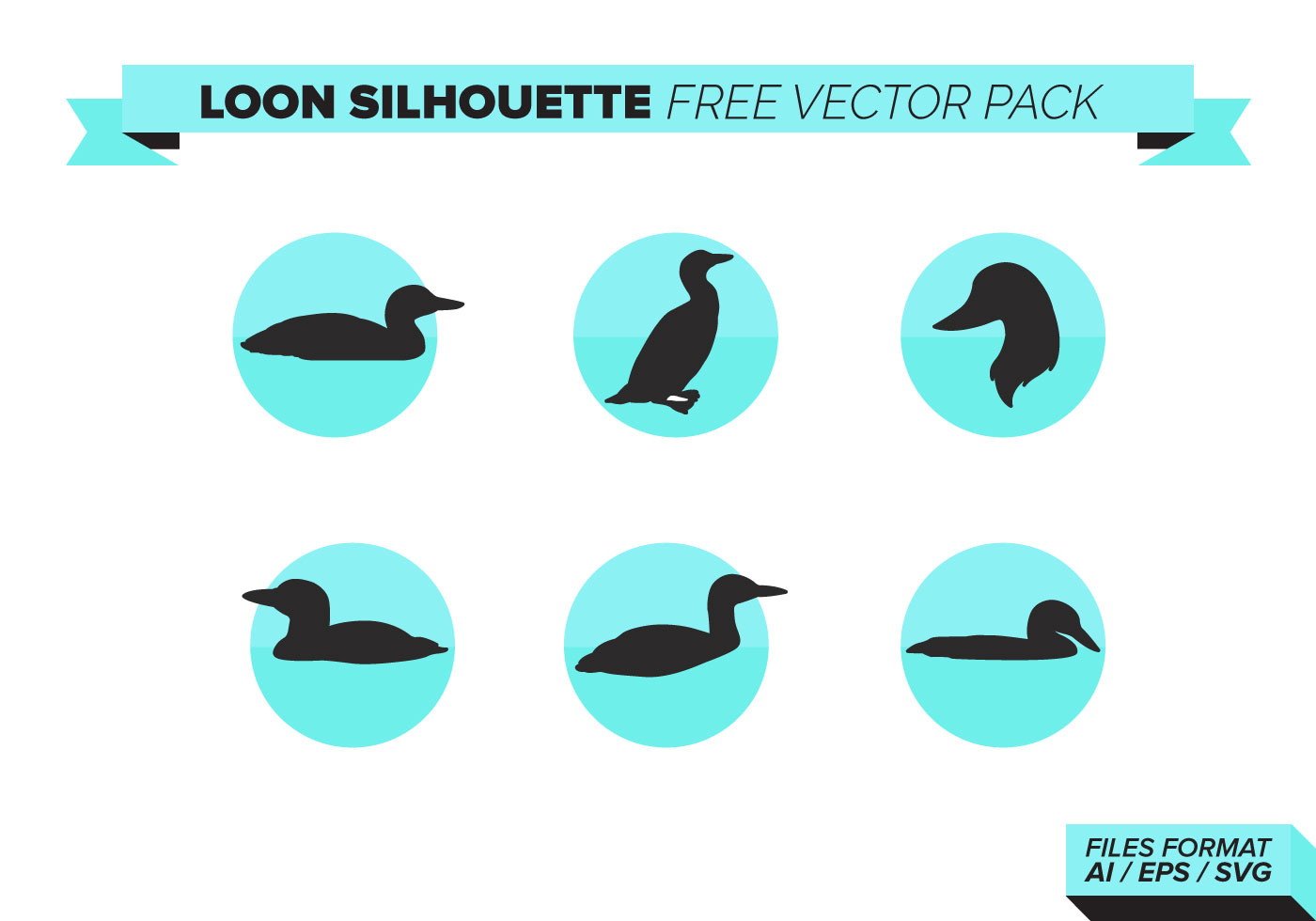 Loon Silhouette Free Vector Art.