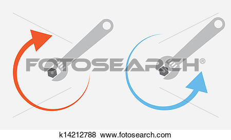 Clip Art of Wrench Tighten Loosen k14212788.