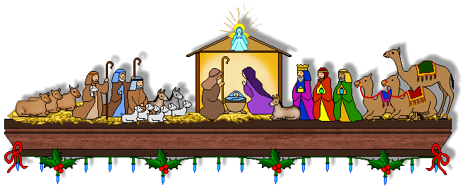 Christmas nativity scenes clipart.