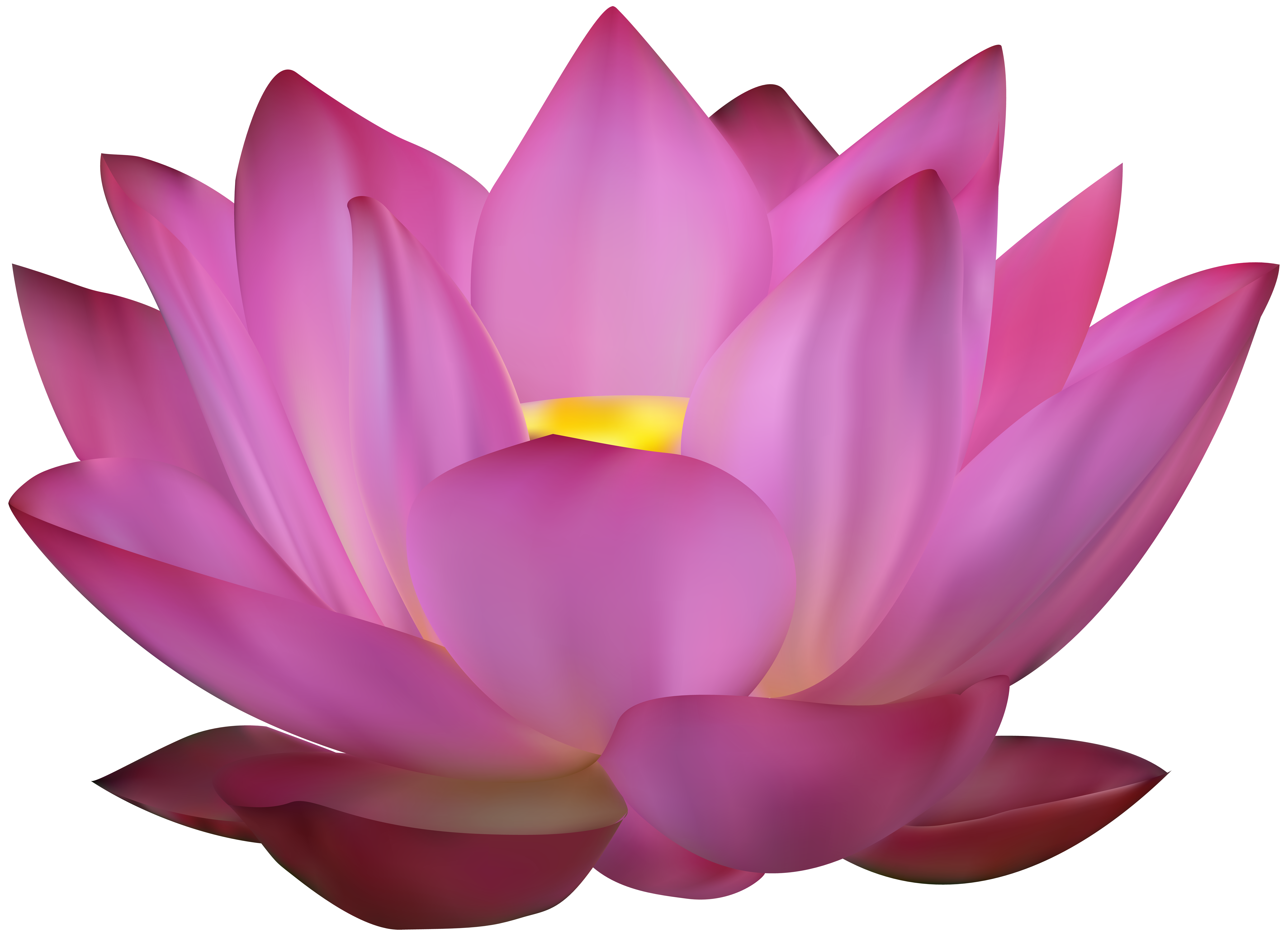 Pink Lotus Clip Art PNG Image.