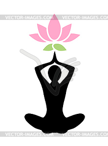 Yoga lotus icon.