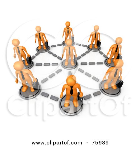 Clipart Illustration of an Orange Person Holding Its Hands Near.