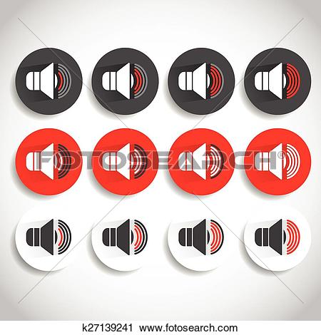 Clipart of Speaker icon for volume, loudness or alarm concepts.