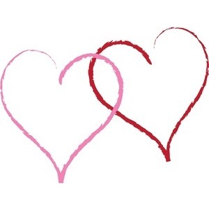 Pink love heart clipart.