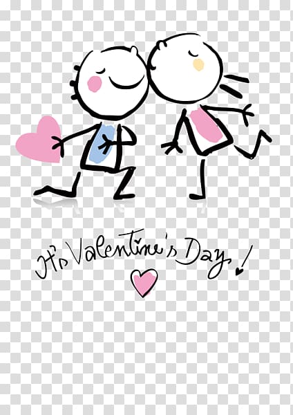 Cartoon Kiss Romance , Lovely couple transparent background.