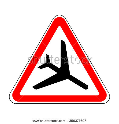 Russia Low Flying Aircraft Sign Stock Vector Illustration.