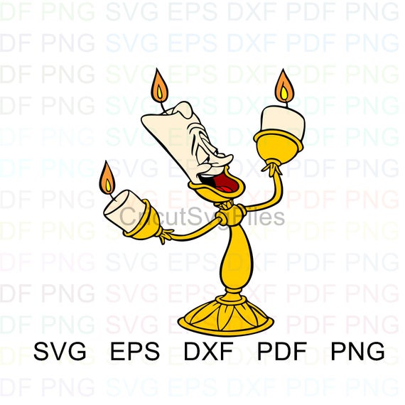 Lumiere 1 Beauty And The Beast Vector Clipart Svg Eps Dxf Pdf Png.