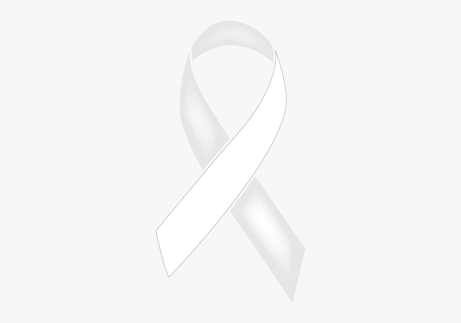 Pearl And White Colored Lung Cancer Ribbon.