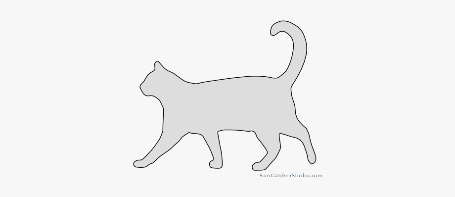Free Cat Walking Cat Kitten Silhouette Pattern Scroll.