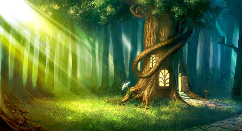 Mystical forest clipart.