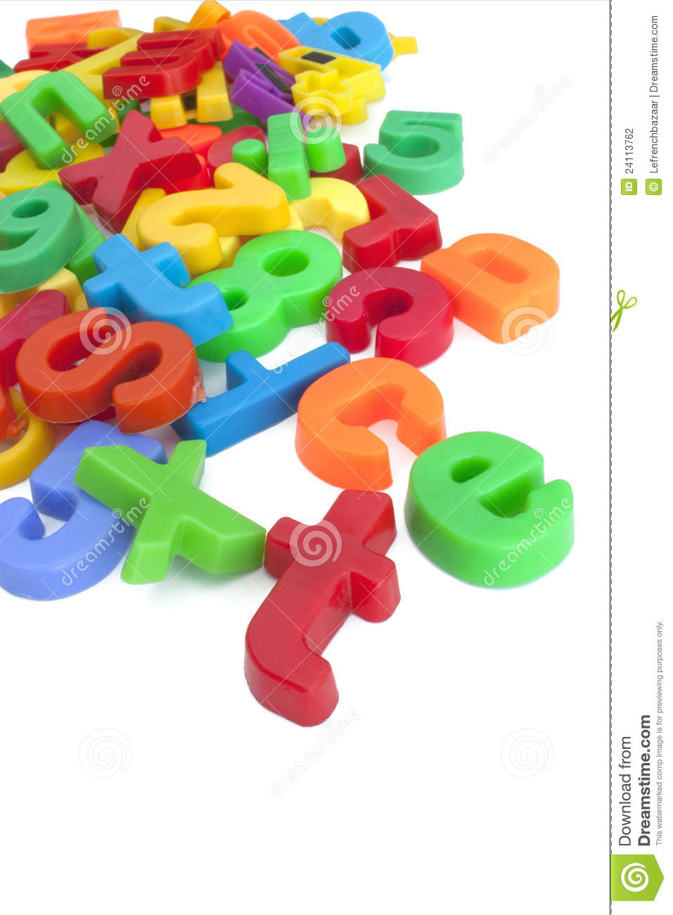 Magnetic Letters And Numbers Stock Photography.