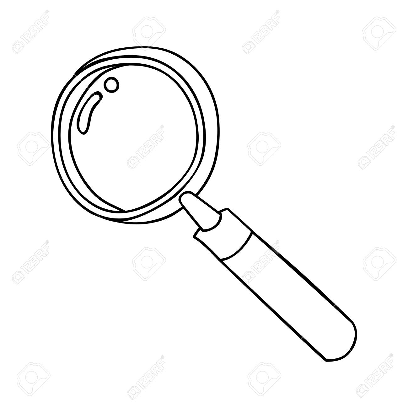 Magnifying glass ,isolated black and white flat icon design.