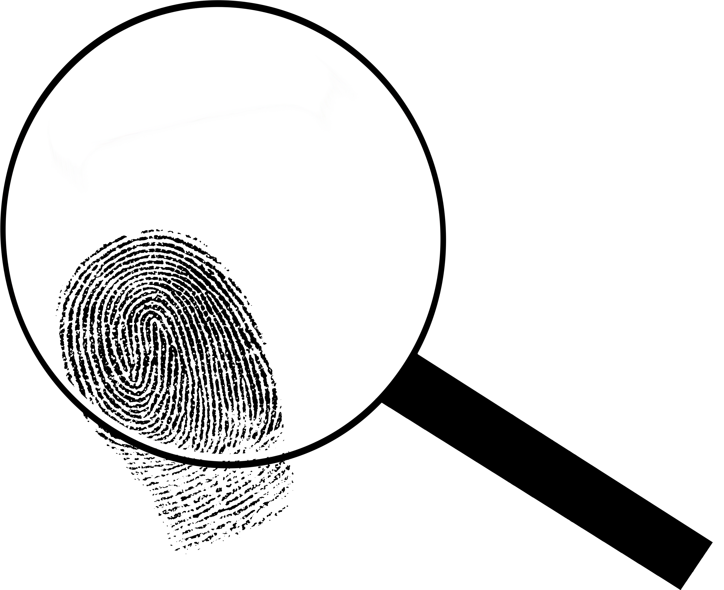 Magnifying Glass With Finger Print Black And White Clipart 20 Free 