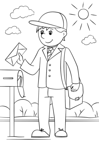 Mail Carrier Clipart Black And White.
