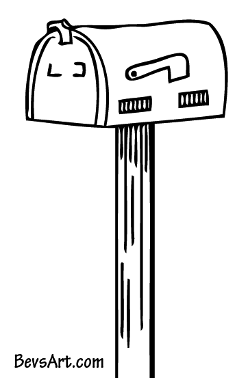Mailbox mail clip art black and white for.