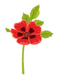Clipart Vector of Red poppy flower.