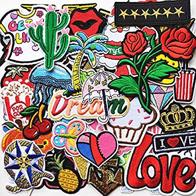 Mosheng Accessory 20/25/30/60pcs DIY Embroidery Patches Mix.