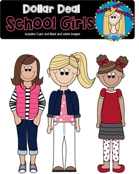 School Girls Clipart.