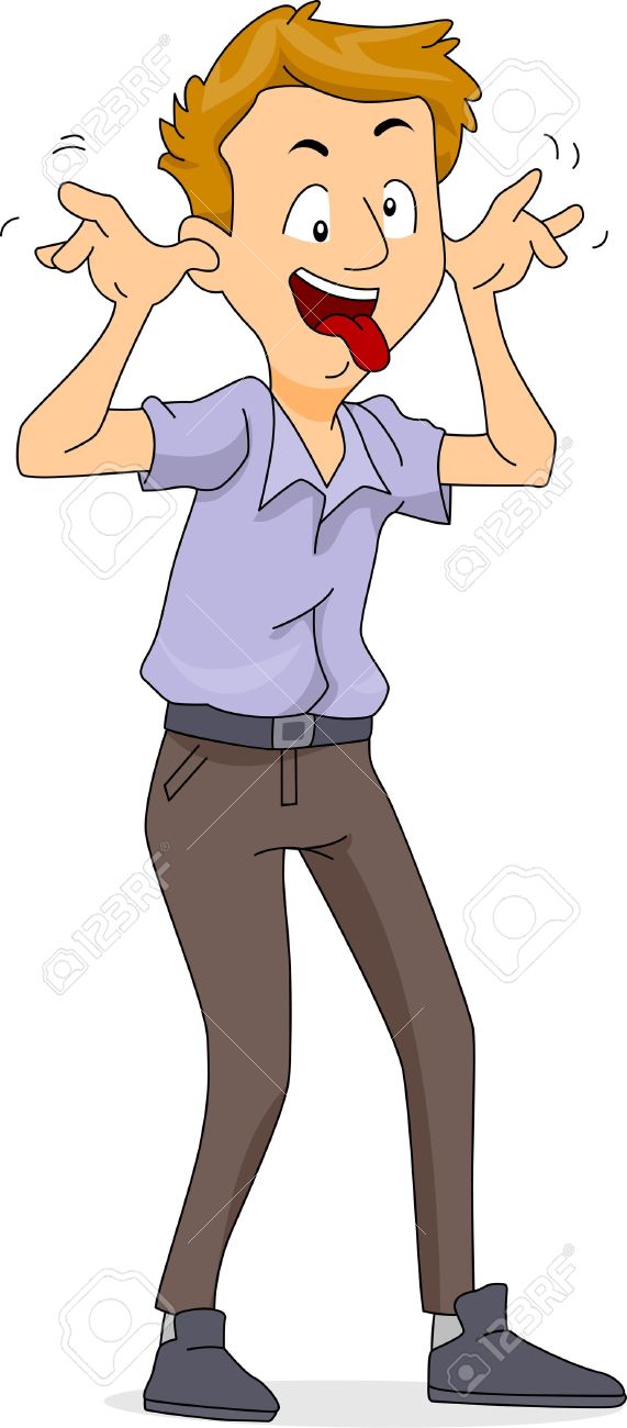 Illustration Of A Man Making Funny Faces Stock Photo, Picture And.
