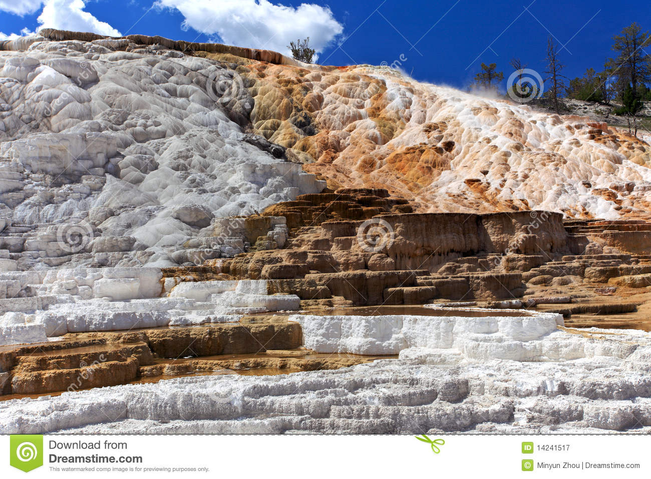 Mammoth Hot Springs,Yellowstone National Park Royalty Free Stock.