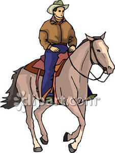 Free clipart man on horse.