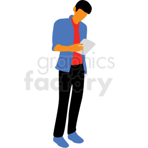 man reading a paper vector clipart . Royalty.