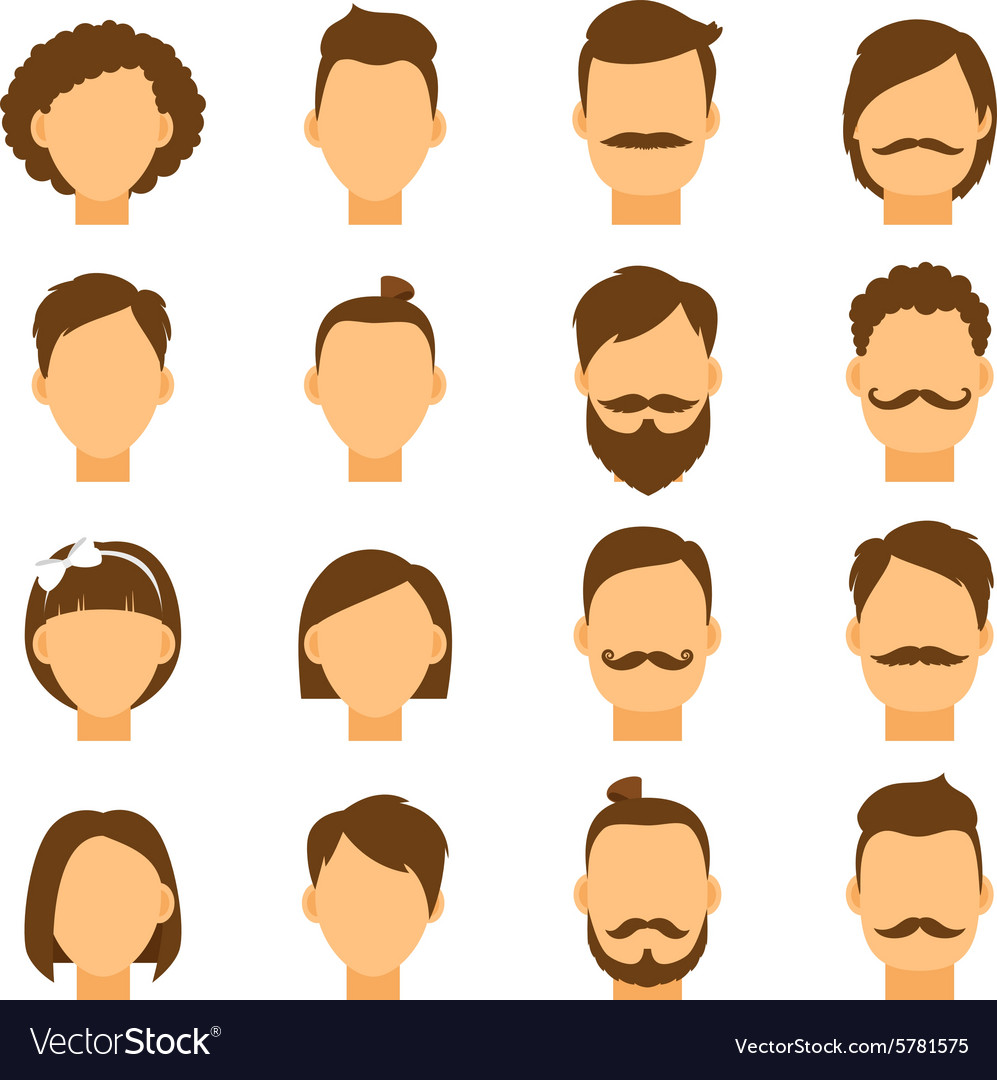 Women hairstyle and men hair style hipster.