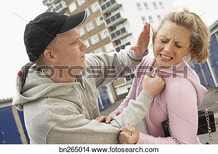 Man Hitting Woman Clipart.