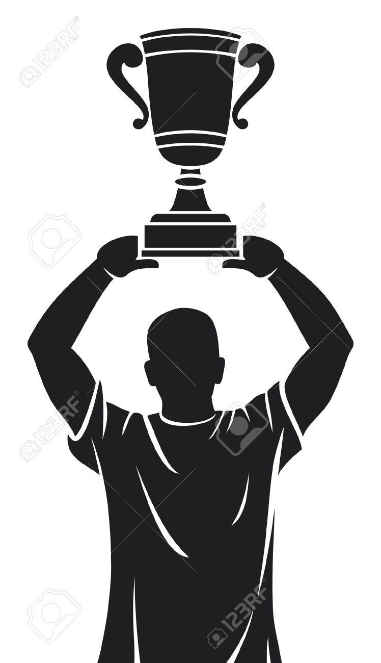 Player Lifting Trophy (Champion) Royalty Free Cliparts, Vectors.