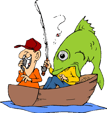 Man in fishing boat clipart.
