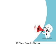 Vector Clipart of Man making an announcement..