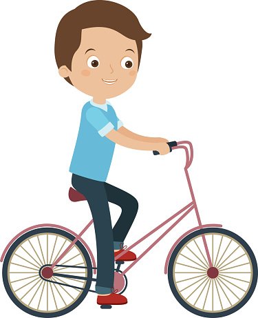 Man riding a bike Clipart Image.